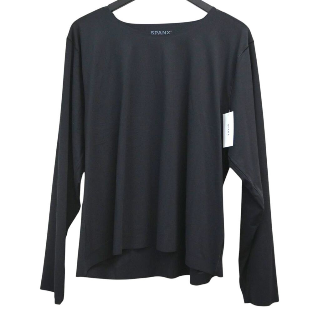 Spanx Very Black Crew Long-Sleeve Top Size 3X 21124R